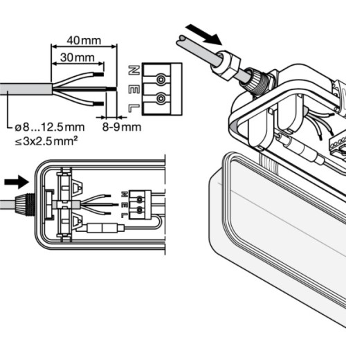 Світильник LEDVANCE DP HOUSING 600 P 2XLAMP IP65 (4099854118074)