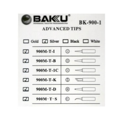 Жало паяльне Baku BK-900M-T-B,silver, 4*6,3mm, мідь, гальванічне покриття (BK-900M-T-B)