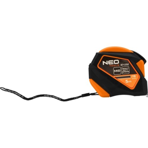 Рулетка Neo Tools 5мx19мм, з фіксатором змотування, магніт (67-232)