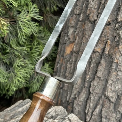 Шампур Metalzavod Подвійний 630х12х3мм ретро (DBL-SHMP-DR-630x12x3-RT)