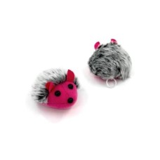 Іграшка для котів Hippie Pet Вібруюча мишка сіро-рожева 7 см (HIPCT2304004)