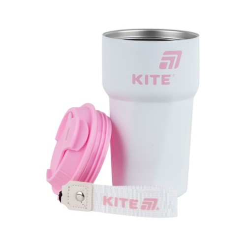 Термокружка Kite 450 мл біло-рожева (K25-1220-3)