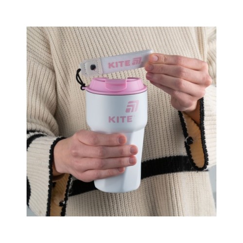 Термокружка Kite 450 мл біло-рожева (K25-1220-3)