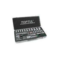 Набір інструментів Toptul з тріскачкою 1/4", 1/2" 34шт. (GCAD3401)