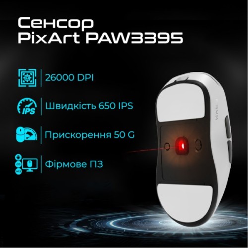 Мишка RAWM ES21 Wireless/Bluetooth White (ES21.white)