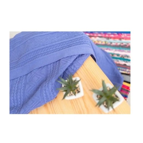 Плед Прованс в'язаний Ажурний лавандовий 170х130 см (12496)