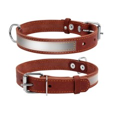 Нашийник для тварин Collar зі світловідбиваючою стрічкою Ш 20 мм Д 32-40 см коричневий (01556)