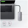 Концентратор AXAGON USB-C to 2xUSB-A + HDMI + RJ45 + SATA M.2 + PD 100W 0.18m grey (HMC-6M2)