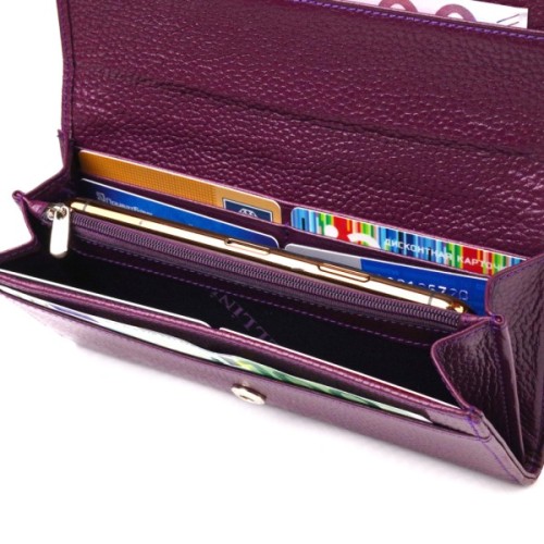 Гаманець Canpellini З натуральної шкіри Фіолетовий (21630)