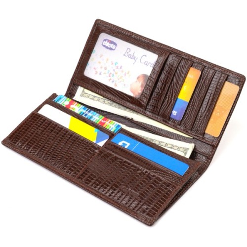 Гаманець Canpellini Без застібки з натуральної шкіри Коричневий (21903)