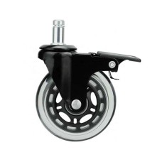 Ролик для крісла Аклас FI 11 безшумний зі стопором D-75, Прозорий (00166280)