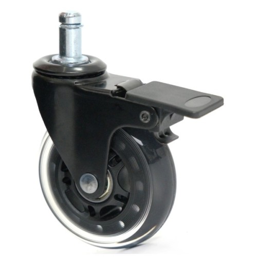 Ролик для крісла Аклас FI 11 безшумний зі стопором D-75, Прозорий (00166280)