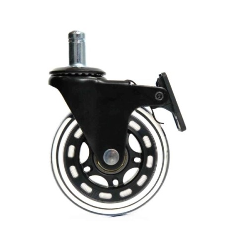 Ролик для крісла Аклас FI 11 безшумний зі стопором D-75, Прозорий (00166280)