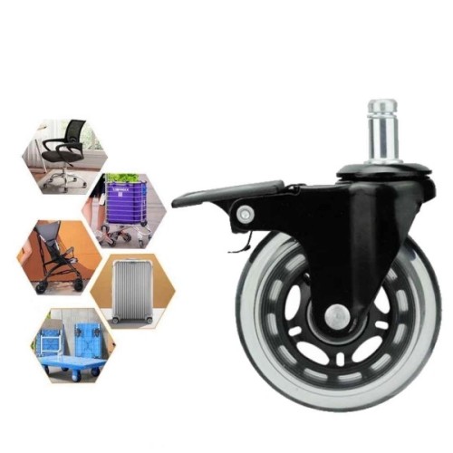 Ролик для крісла Аклас FI 11 безшумний зі стопором D-75, Прозорий (00166280)