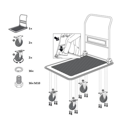 Візок вантажний Stanley до 300кг, розмір платформи 91х61см (SXWT-PC528)