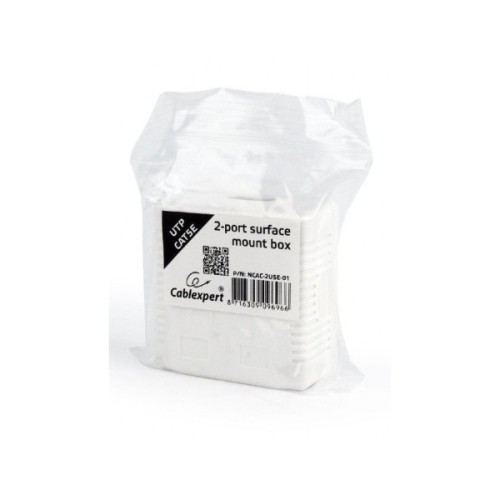 Комп'ютерна розетка Cablexpert RJ45x2 UTP, cat.5e (NCAC-2U5E-01)