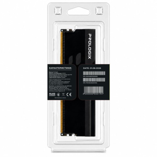 Модуль пам'яті для комп'ютера DDR4 16GB 3200 MHz Onyx Black Prologix (PRO16GB3200YB4)