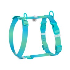Шлея для собак WAUDOG Nylon Recycled анатомічна H-подібна з QR-паспортом, пластиковий фастекс, L блакитна (47532)