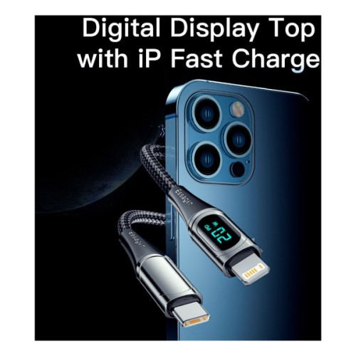 Дата кабель USB-C to Lightning 1.0m 20W Digital Display blue Essager (EXCTL-YD03)