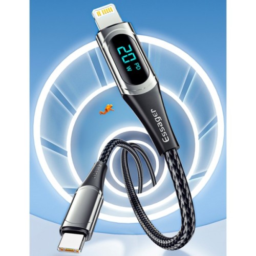 Дата кабель USB-C to Lightning 1.0m 20W Digital Display blue Essager (EXCTL-YD03)