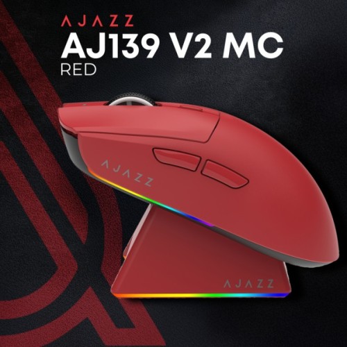 Мишка Ajazz AJ139 V2 MC Wireless/Bluetooth/USB Red (AJ139-V2-MC-R)