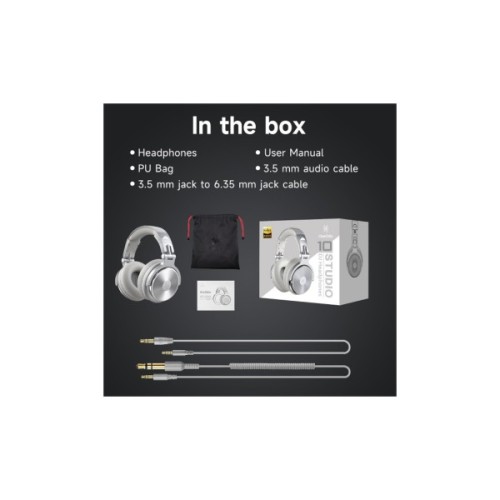 Навушники OneOdio Pro 10 3,5мм/6,35мм Silver (Pro 10 Silver)