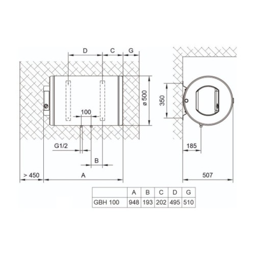 Бойлер TIKI GBH 100 ComfortH100V9 (700180)