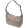 Сумка Vintage Шкіряна жіноча напівкруглого формату з однією ручкою Сіра (22412)