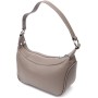 Сумка Vintage Шкіряна жіноча напівкруглого формату з однією ручкою Сіра (22412)