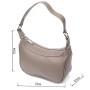 Сумка Vintage Шкіряна жіноча напівкруглого формату з однією ручкою Сіра (22412)