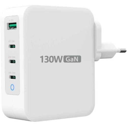 Зарядний пристрій J5create 1xUSB + 3xUSB-C 130W GaN QC3.0/PD/PPS (JUP43130E-EN)