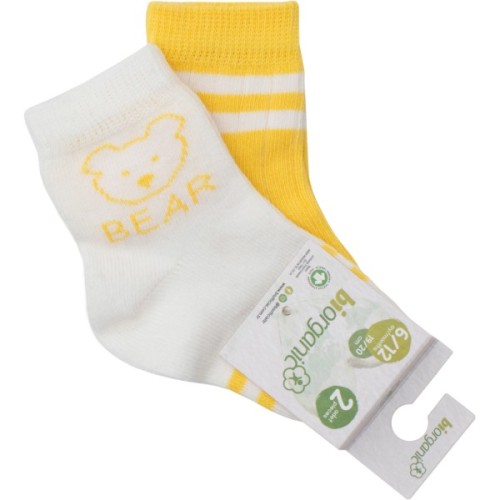 Шкарпетки дитячі Bibaby з ведмедиком (68412-6-12-creamyellow)