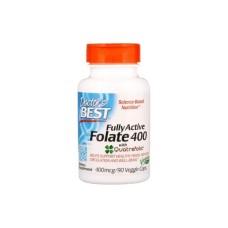 Вітамін Doctor's Best Повністю Активоване Фолат 400мкг, Quatrefolic, 90 гелеві (DRB-00262)