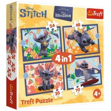 Пазл Trefl Disney Stitch The Movie Відпустка на Гаваях 4 в 1 (35, 48, 54, 70) (5900511346664)