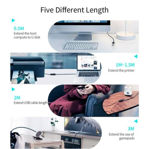 Дата кабель USB 3.0 AM/AF 1.5m Essager (EXCAM-YTA01)