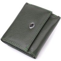 Гаманець ST Leather З натуральної шкіри Зелений (23083)