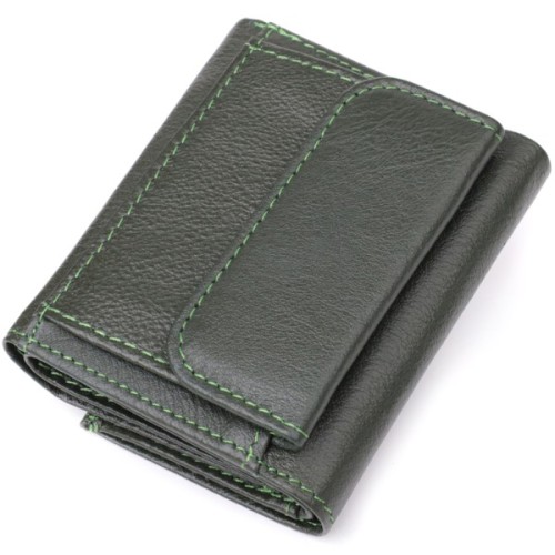Гаманець ST Leather З натуральної шкіри Зелений (23083)