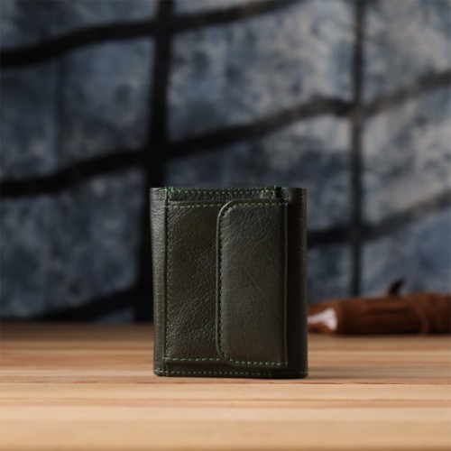 Гаманець ST Leather З натуральної шкіри Зелений (23083)