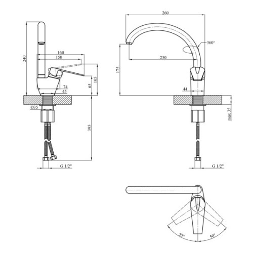 Змішувач Kroner Odra-C036 (CV021186)