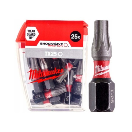Набір біт Milwaukee SHOCKWAVE, TX25, 25мм, 25шт (4932430880)