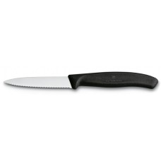 Кухонний ніж Victorinox SwissClassic для нарезки 8 см, волнистое лезвие, черный (6.7633)