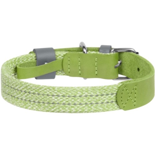 Нашийник для тварин WAUDOG Classic зі шкіри та відновленої бавовни S 15 мм х 27-36 см салатовий (58905)