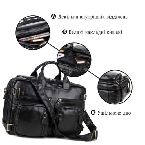 Сумка Vintage Трансформер Чорна (14219)