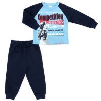 Піжама дитяча Bimbi утеплена з мотоциклом (1804-86B-blue)