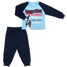 Піжама дитяча Bimbi утеплена з мотоциклом (1804-86B-blue)