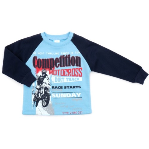 Піжама дитяча Bimbi утеплена з мотоциклом (1804-86B-blue)