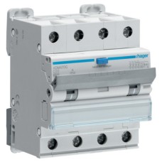 Диференціальний автоматичний вимикач Hager 4-п. 20A C 30mA (6kA) A (B) (ADM470C)