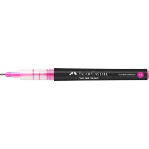 Ролер Faber-Castell Free Ink rollerball, колір чорнила рожевий, 1,5 мм, одноразовий (31224)