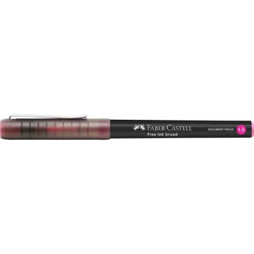 Ролер Faber-Castell Free Ink rollerball, колір чорнила рожевий, 1,5 мм, одноразовий (31224)