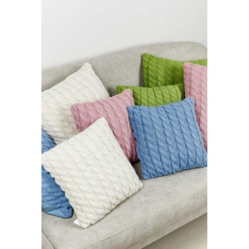 Наволочка Прованс декоративна в'язана Коси рожева 45х45 (028636)